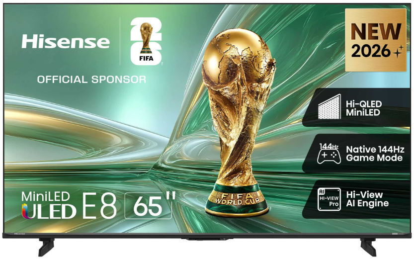 Hisense 65 Inch E8S UHD Mini LED 144Hz Smart TV