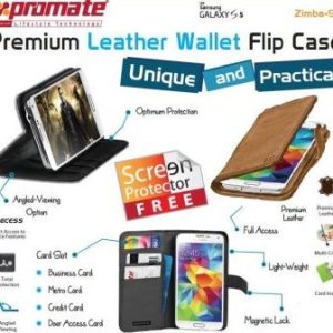 Promate Zimba S5 Bookcover case Colour : Brown