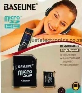 Baseline 64GB MicroSDHC CL10 Memory Card
