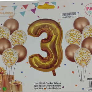 Casey 13pc Gold and White Balloon Set Nr 3