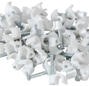 Noble Round Cable Clips 8mm White 100 Pieces per pack