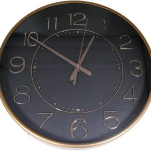 Casey Analog 30cm Round Face Rose Gold Black Wall Watch